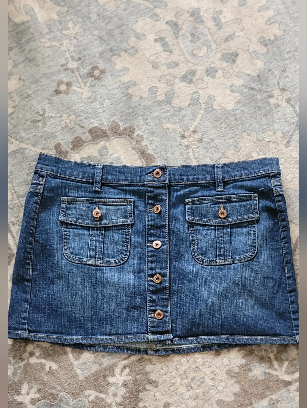Old Navy Y2K Low Rise Blue Button-Front Denim Mini Skirt EXCELLENT CONDITION!!